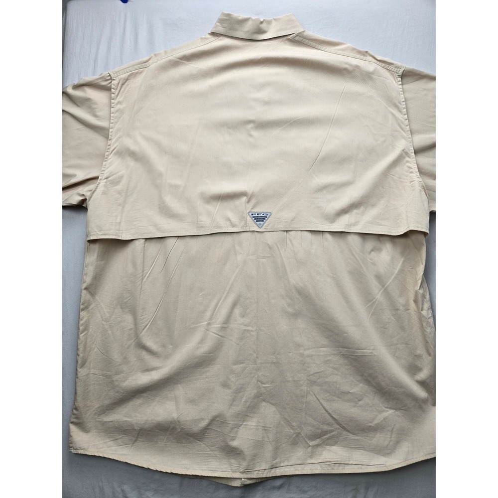 Columbia Sportswear Company Mens Fishing Shirt‎ XLBeige Short Sleeve Vented PFG - Picture 3 of 7